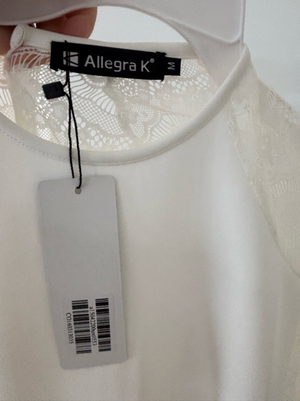Allegra K Ivory Lace 3/4 Sleeve Dress - Picture 4 of 5